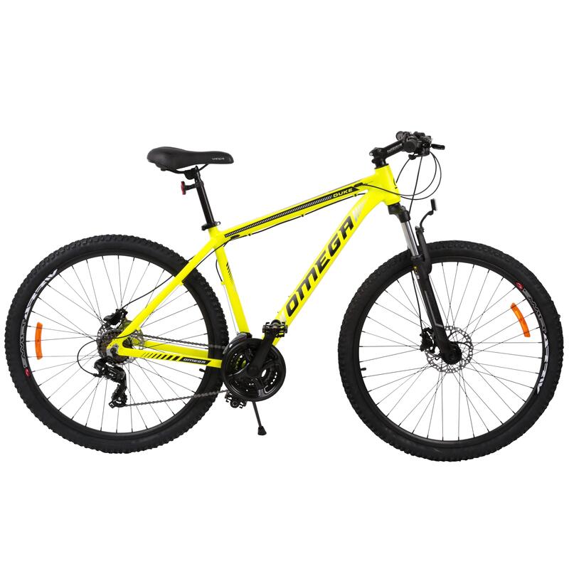 Hegyi kerékpár Omega Duke 27,5", váz 49 cm, hidraulikus tárcsafék, sárga/fekete