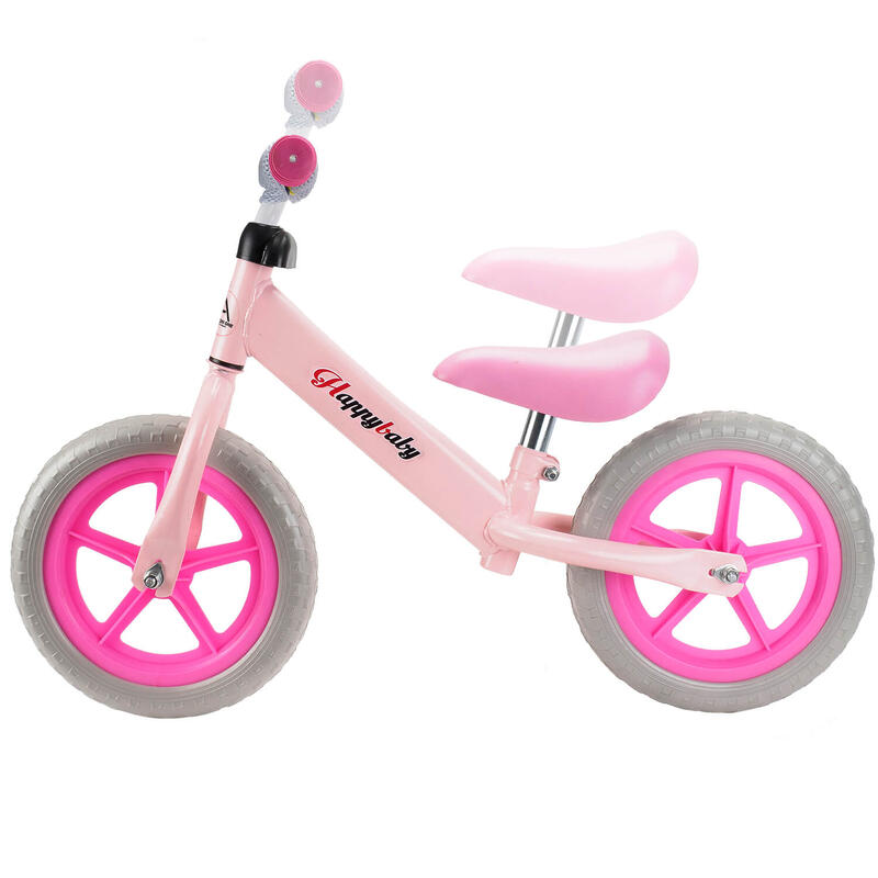 Bicicleta fara pedale pentru copii Happy Baby, 12 inch, roz