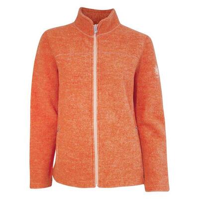 Damen Wolljacke mit durchgehendem Reißverschluss Beata Coral Rose - Orange