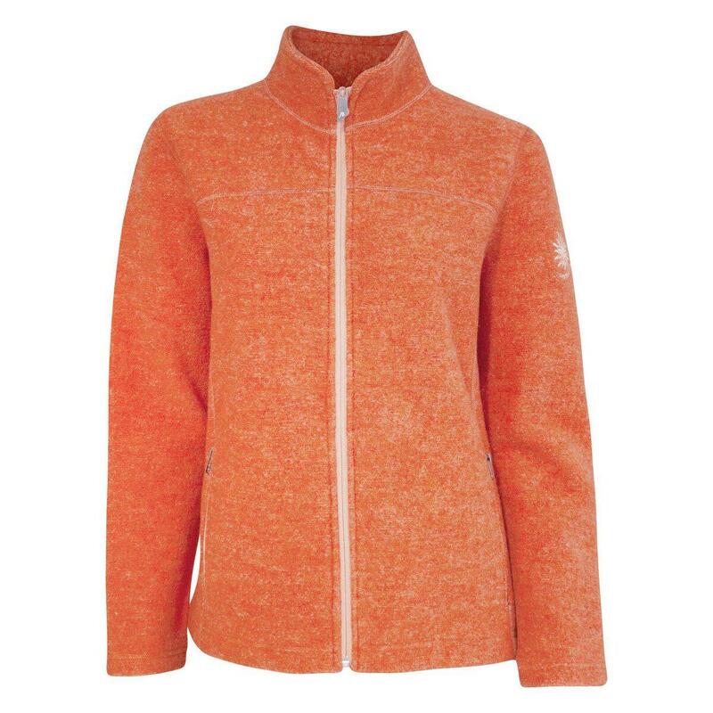 Cardigan en laine entièrement zippé pour femmes Ivanhoe Beata CoralRose-Orange
