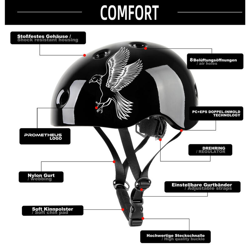 Fahrradhelm für Kinder ab 3 bis 6 Jahre Größe XS 48-52 cm Helm mit Drehring