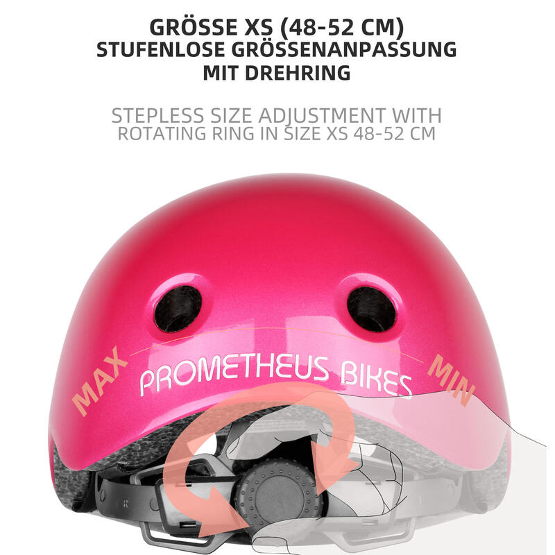 Fahrradhelm für Kinder ab 3 bis 6 Jahre Größe XS 48-52 cm Helm mit Drehring