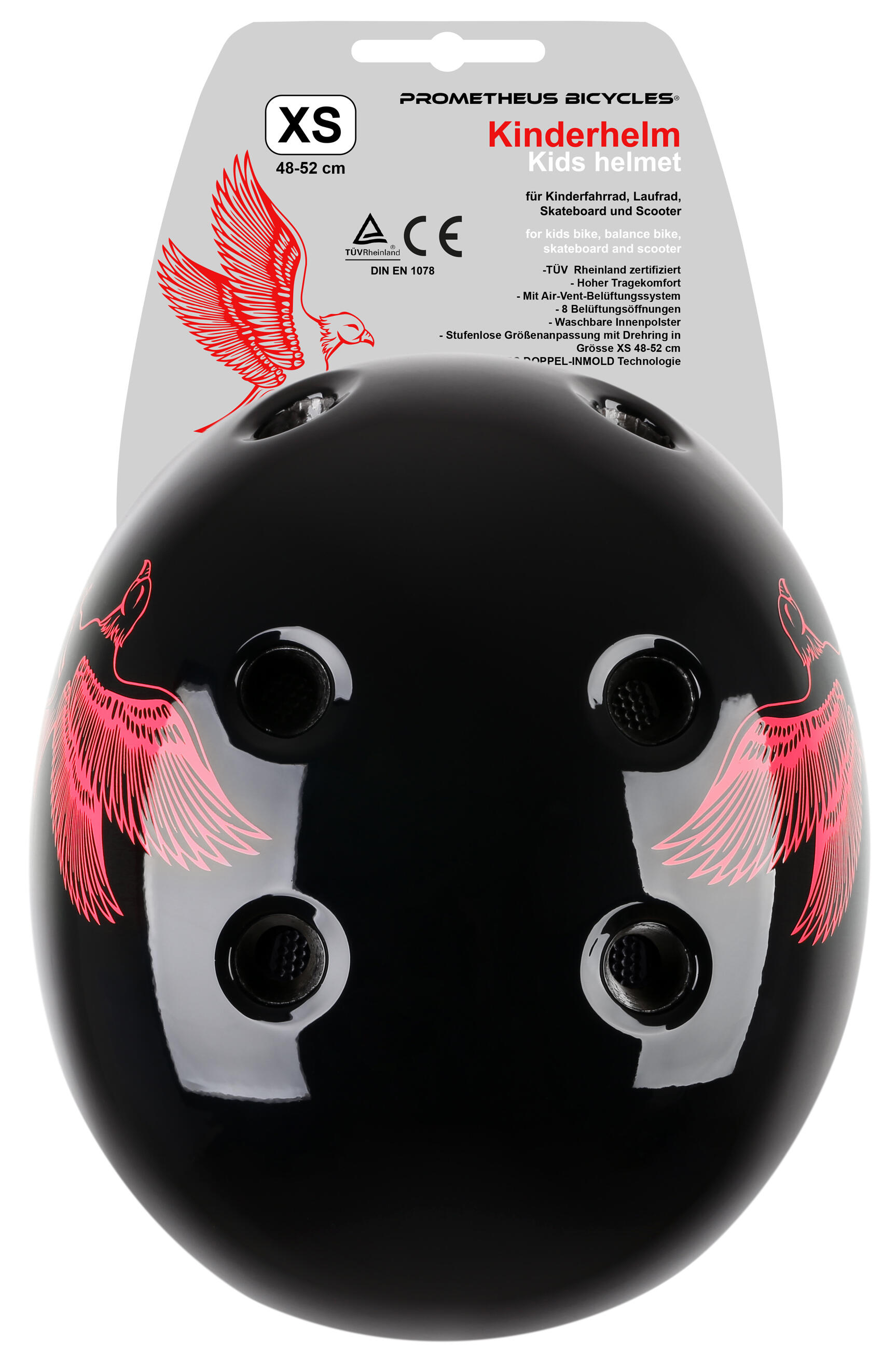 Fahrradhelm für Kinder ab 3 bis 6 Jahre Größe XS 48-52 cm Helm mit Drehring 5/6