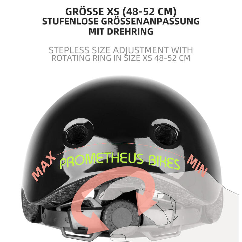 Fahrradhelm für Kinder ab 3 bis 6 Jahre Größe XS 48-52 cm Helm mit Drehring