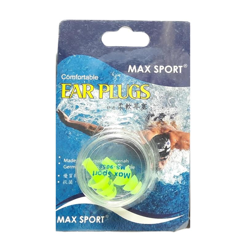 MS-9058 Silicone Swimming Ear Plugs (One Pair) - Green