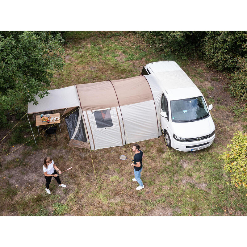 Minibus voortent Camper Tramp - 2 personen - 370 x 320 cm - Beige/Bordeaux