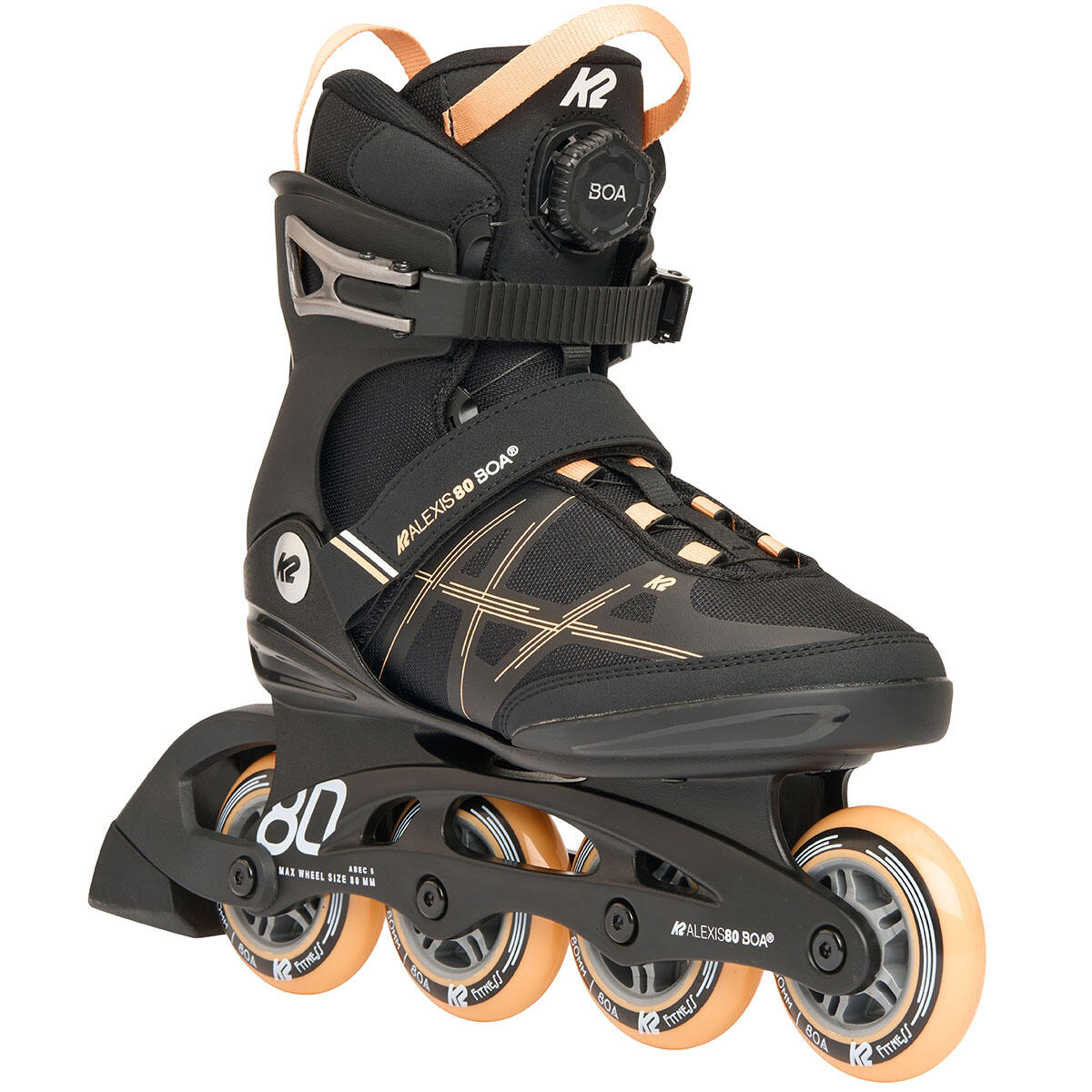 K2 Skates - Patins À Roulettes Femme K2 Alexis 80 Boa - Rollers En Ligne - Jaune|noir - 39 - Decathlon