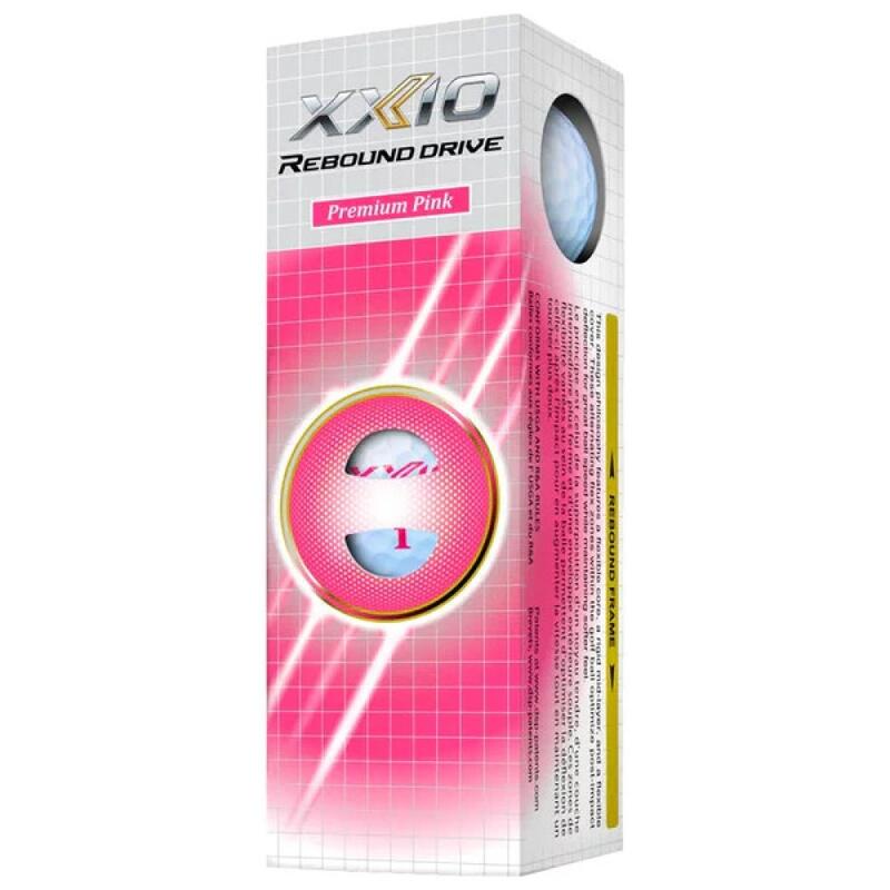 Caixa de 12 Bolas de Golfe Premium Pink Rebound Drive Xxio