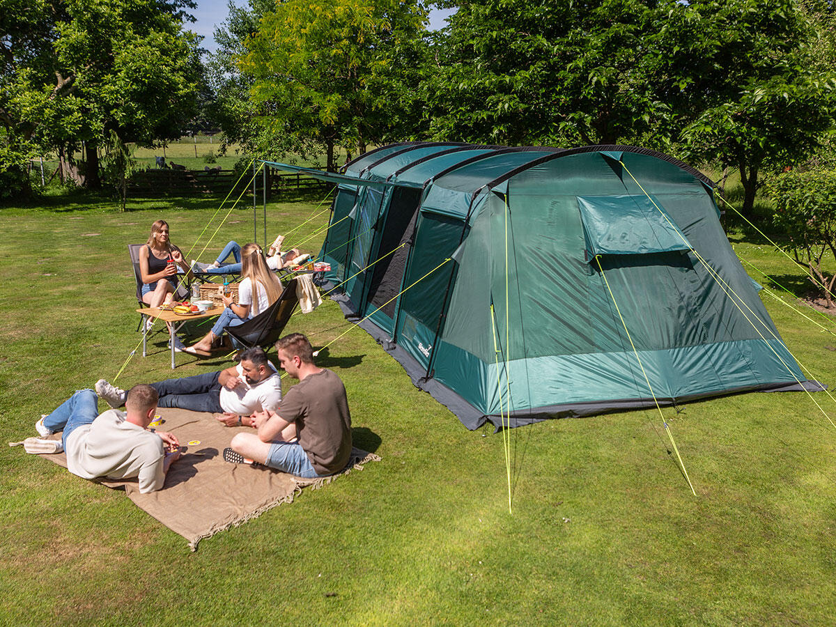 Tente tunnel familiale Montana 8 - camping - 8 Personnes - 3 cabines sombres 2/8
