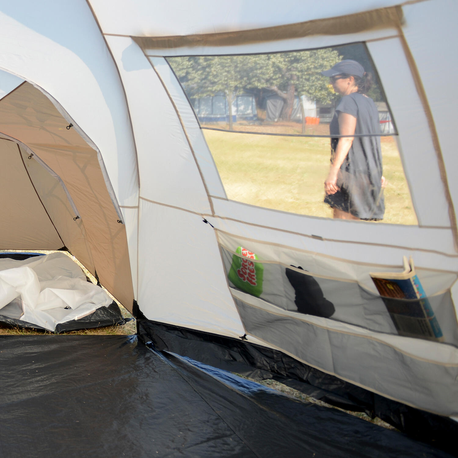 Familietent Turin 12 - Campingtent voor 12 personen, 3 slaapcabines - Koepeltent 5/7