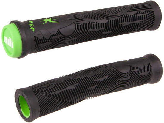 Hucker Signature BMX Grips senza flangia - nero/verde