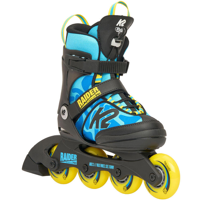 Gyerek állítható gyorsfűzős görkorcsolya - K2 Raider Pro light blue/yellow