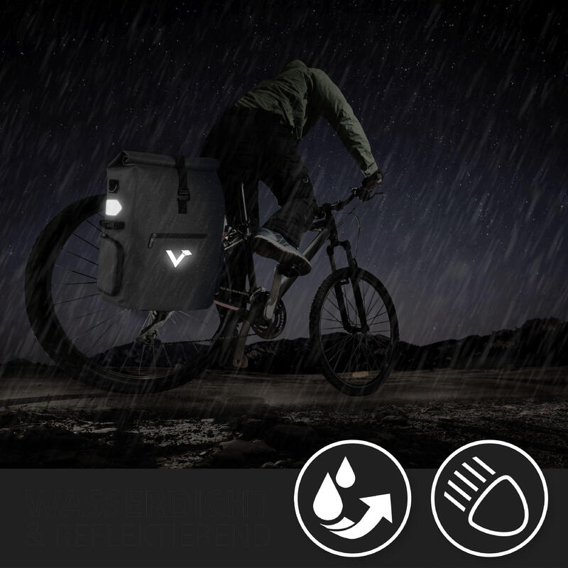 Sacoche velo porte bagages bikepacking, velo sac a dos etanche 23L