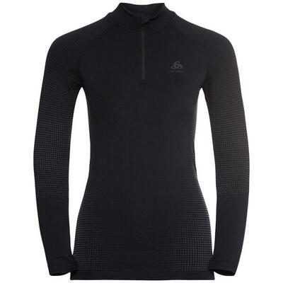 Odlo shirt lange mouwen halve rits performance warm eco thermoshirt zwart l
