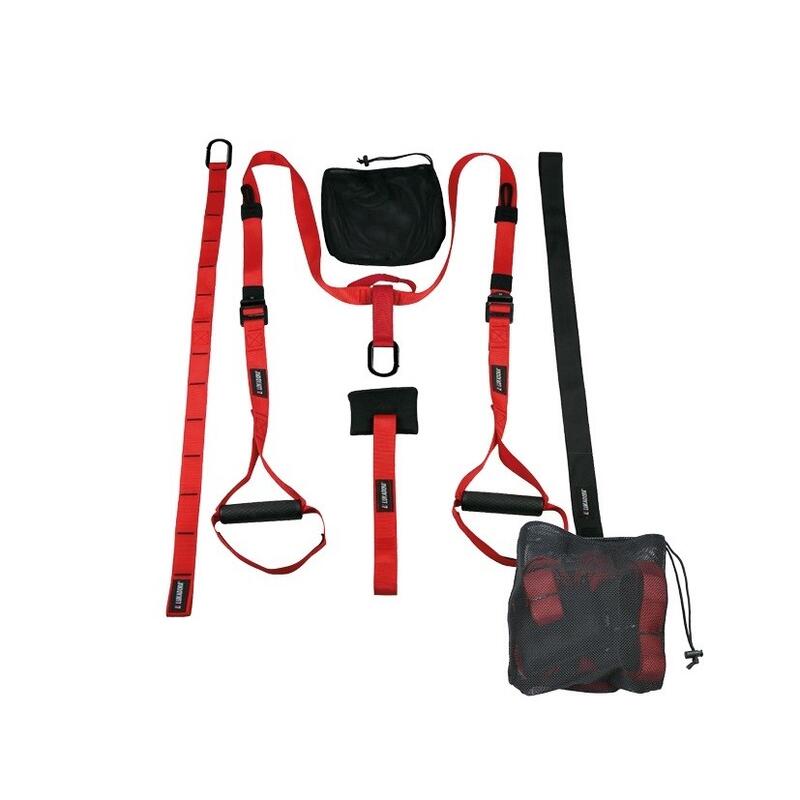 Sling Trainer, Fitness Accessoire, Suspension Trainer, Zwart/Rood