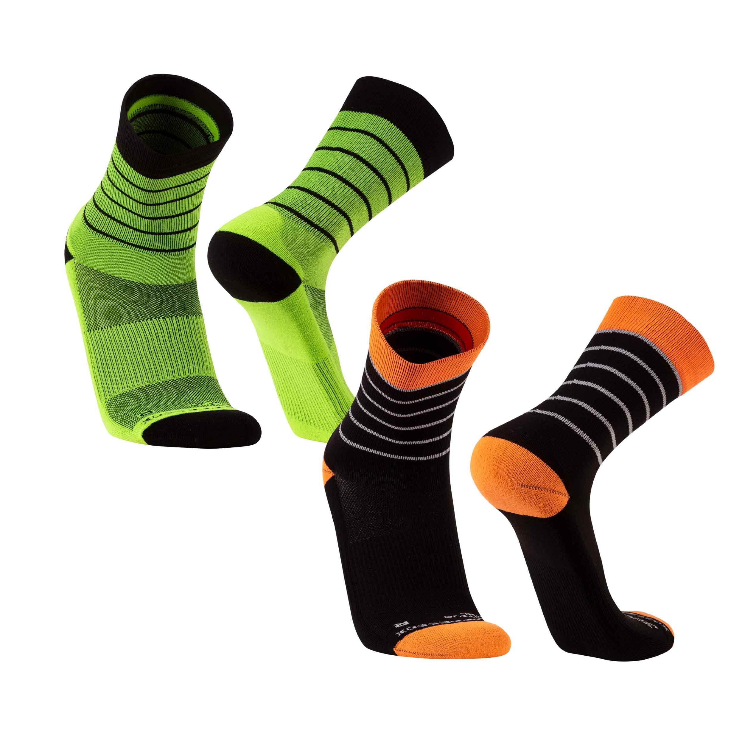 Silvera Nanotech - Chaussettes Running Homme Femme Compression Cyclisme Tennis Padel Football Sport - Chaussettes - Noir|orange - 35/41 - Decathlon