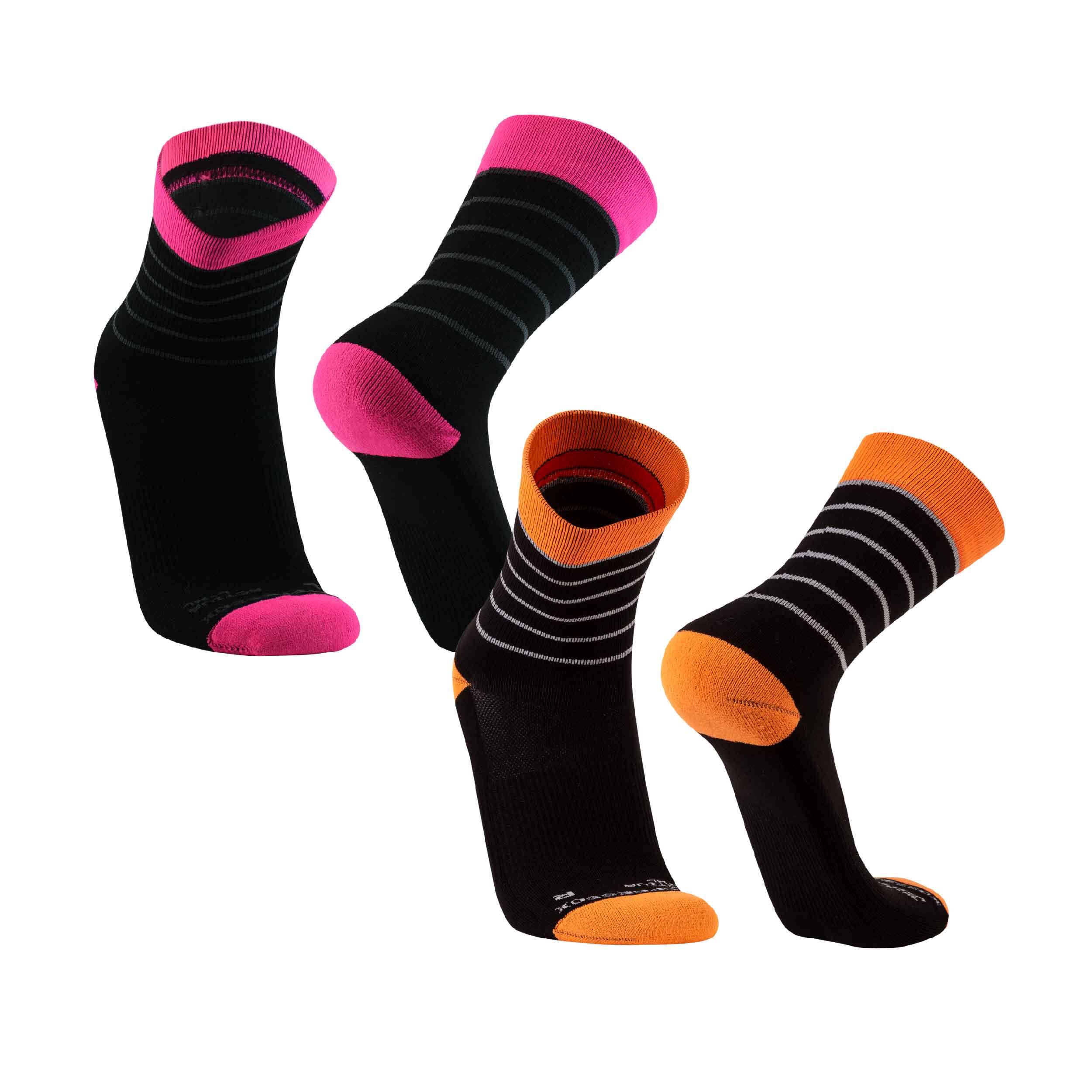Silvera Nanotech - Chaussettes Running Homme Femme Compression Cyclisme Tennis Padel Football Sport - Chaussettes - Noir|orange|rose - 44 L - Decathlon
