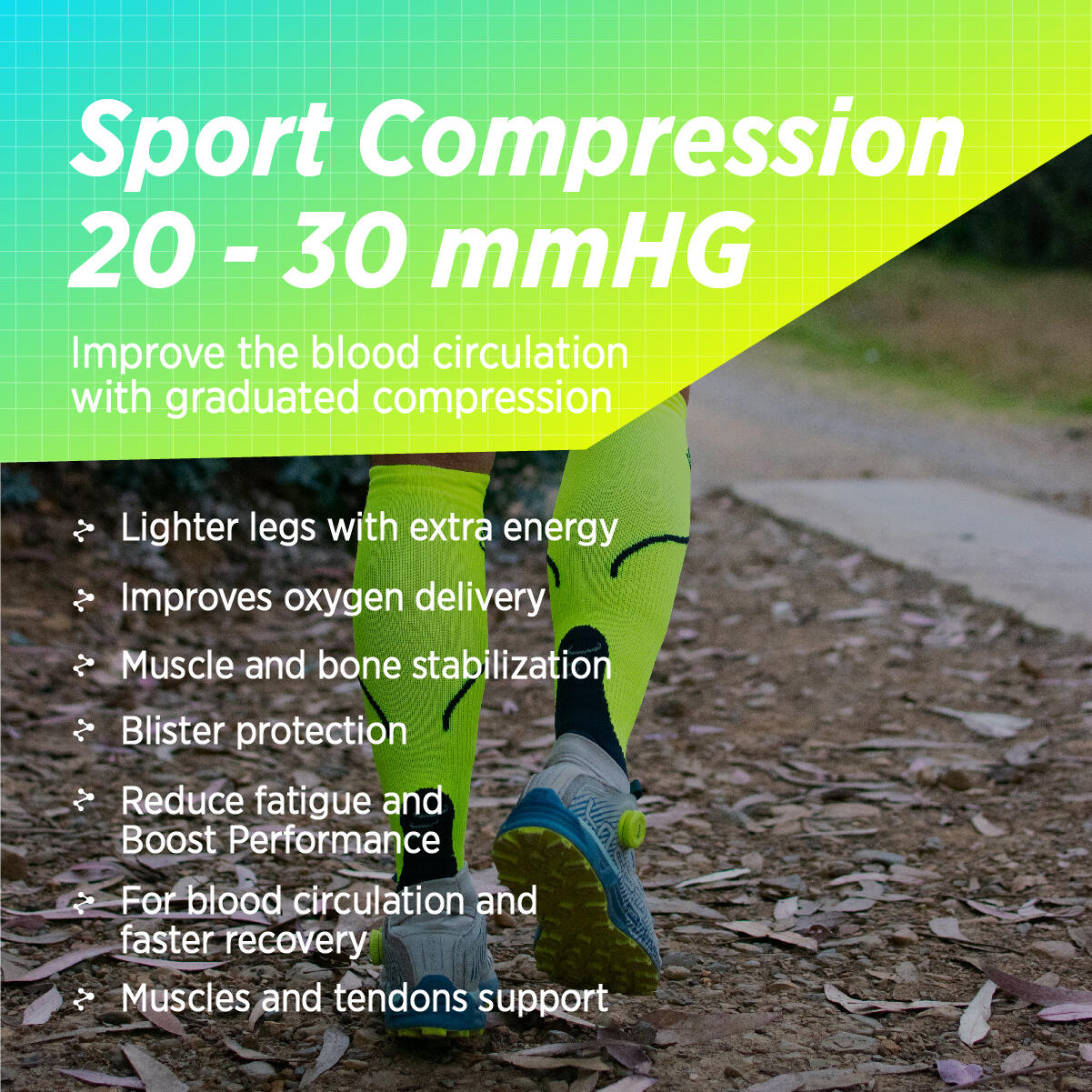 Compressiekousen hardlopen fiets voetbal volleybal padel gym sport heren dames 3/7