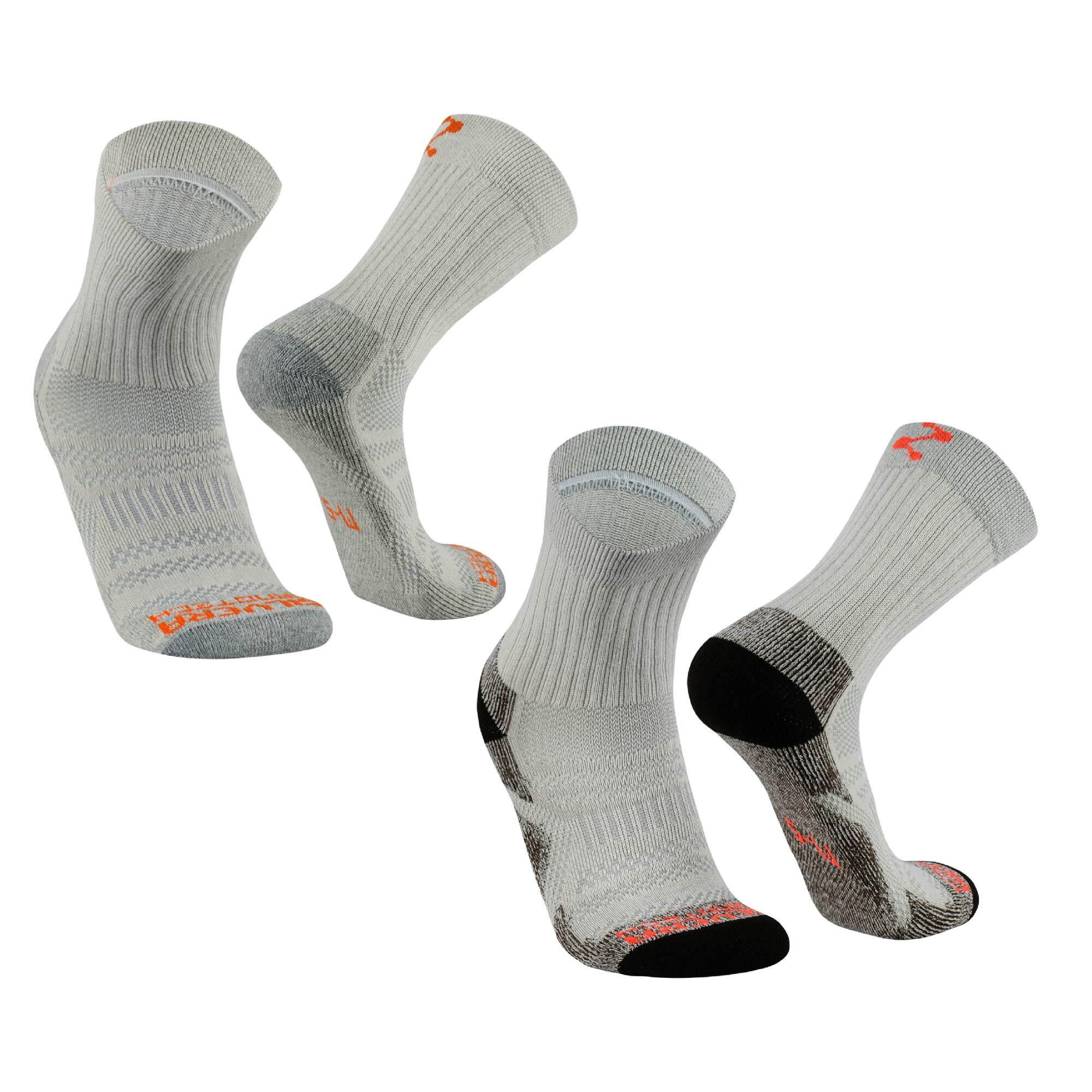 Silvera Nanotech - Chaussettes De Randonnée Trekking Montagne Thermiques Coton Pima Homme Femme - Chaussettes De Compression - Bleu|gris - 44 L - Decathlon