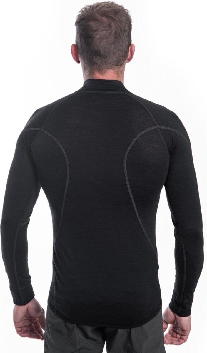 Baselayer Merino Active Tee Outdoor Heren Lange Mouw Half Zip Zwart Medium 5/6