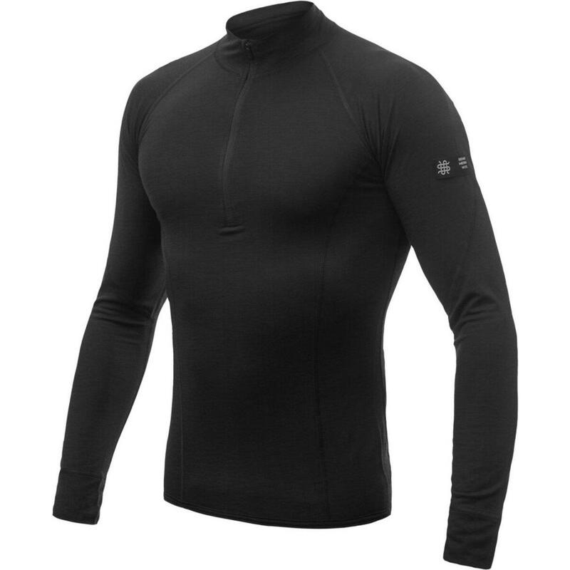 Baselayer Merino Active Tee Outdoor Herren Langarm Half Zip Schwarz X-Large