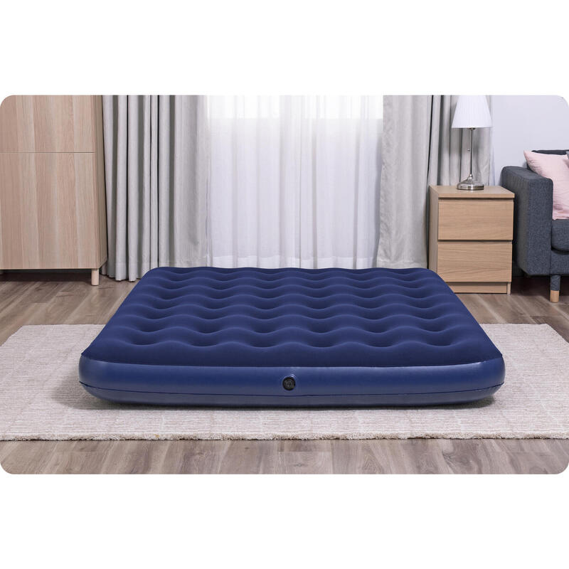 Colchón hinchable senderismo Materac Dmuchany Welurowy Parejas 203x152cm azul