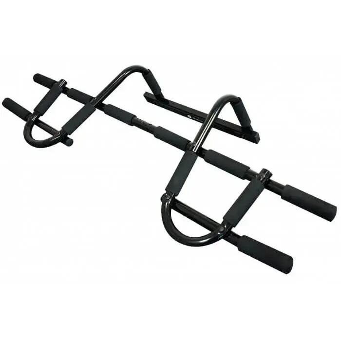 Black Multifunction Pull-Up Bar 60–90 cm, Steel/Foam