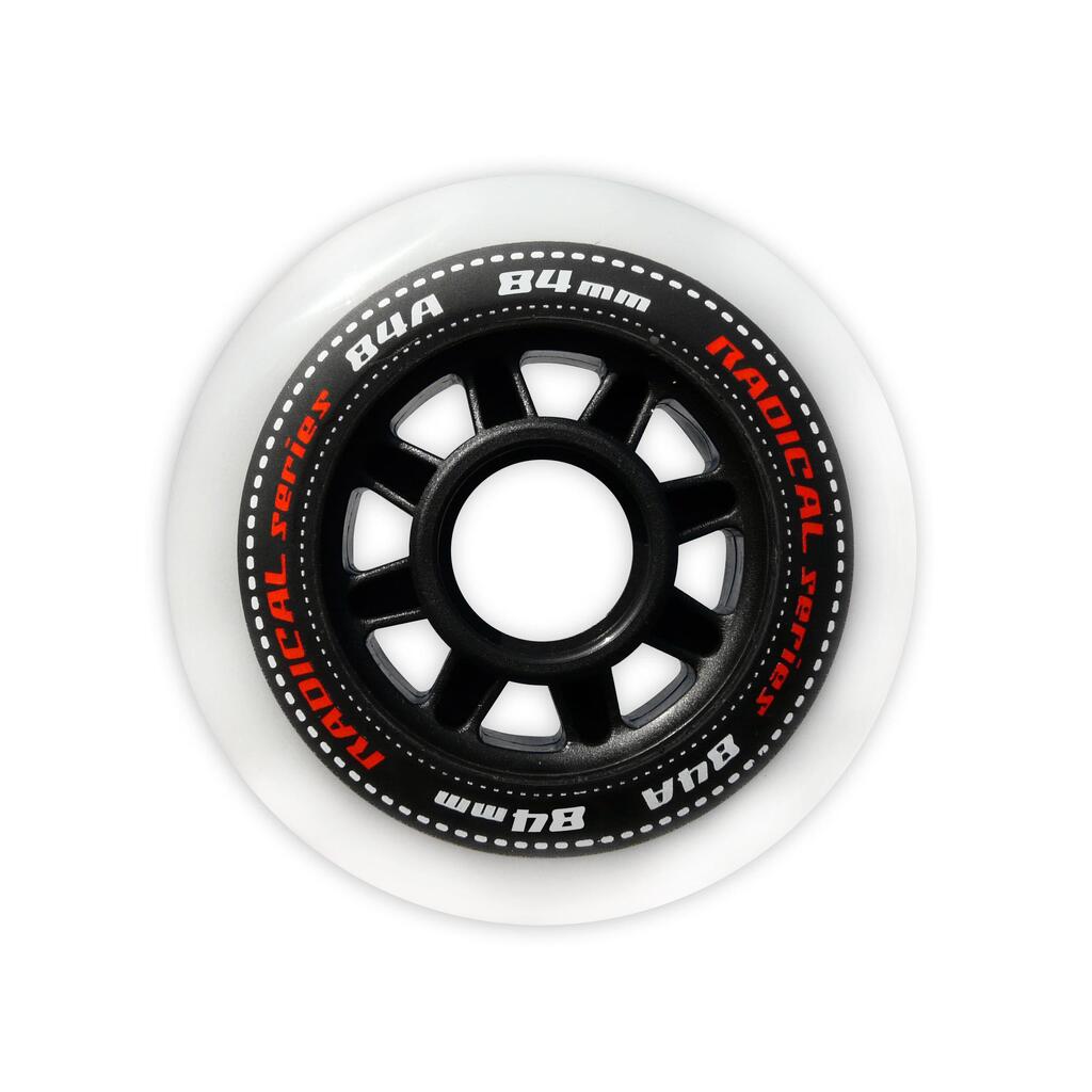 Radical 84A Rollerblade Wheels 80mm Pack of 4 White