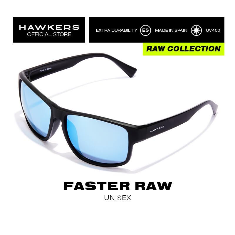 HAWKERS - Lunettes de soleil pour homme et femme BLUE POLARIZED  - FASTER Raw 4/4