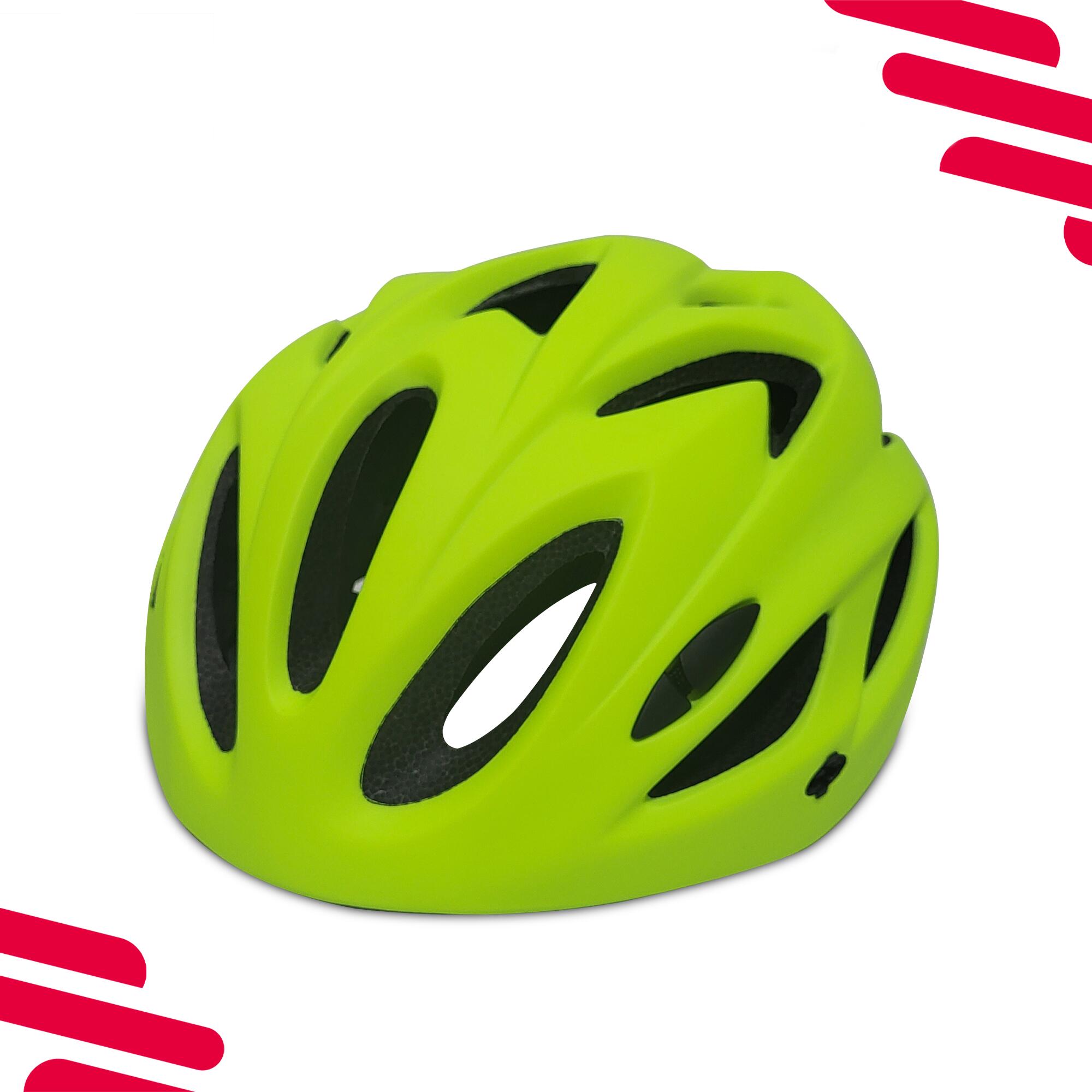 Casque de vélo femme/homme adulte jaune flashy/vert 5/8