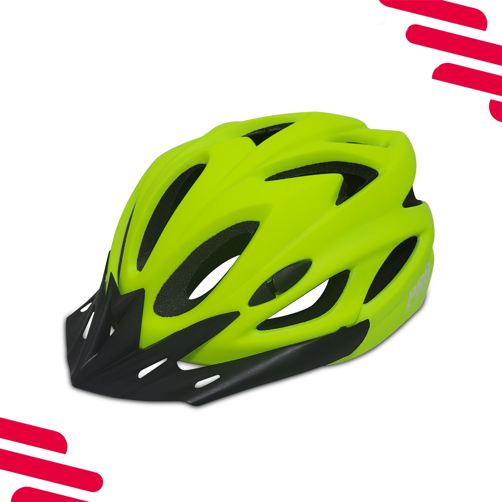 Casque de vélo femme/homme adulte jaune flashy/vert 3/8