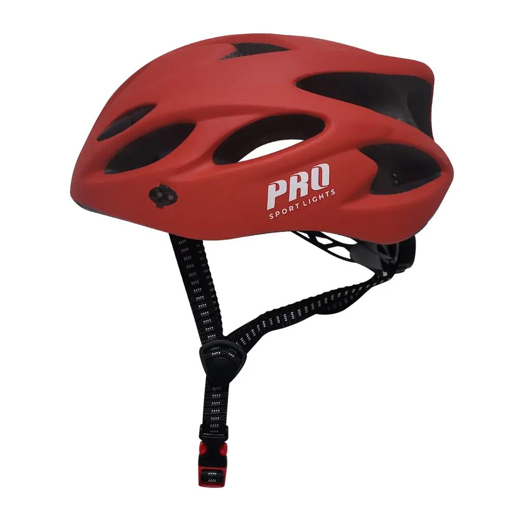 Pro Sport Lights Cycling Helmet Matt Red