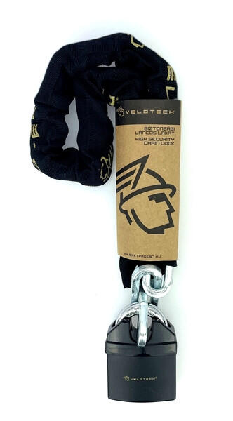 Lucchetto a catena per bicicletta Velotech 0,8x90 cm nero 2/2