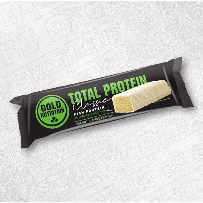 Baton Proteic cu iaurt si mere, Total Protein Bar, 46 g, GoldNutrition