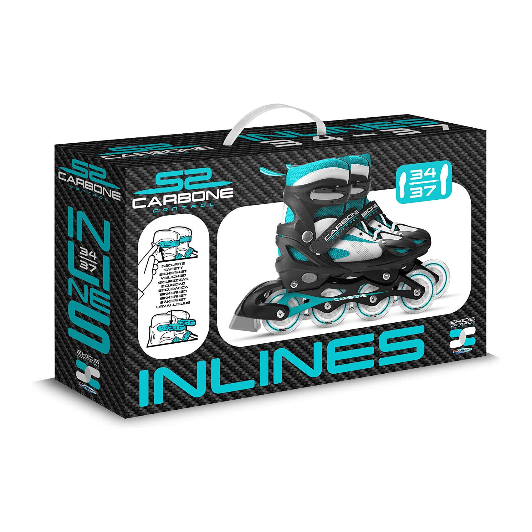 Pattini in linea per bambini Skids Control Carbone UE 34-37 nero 3/3