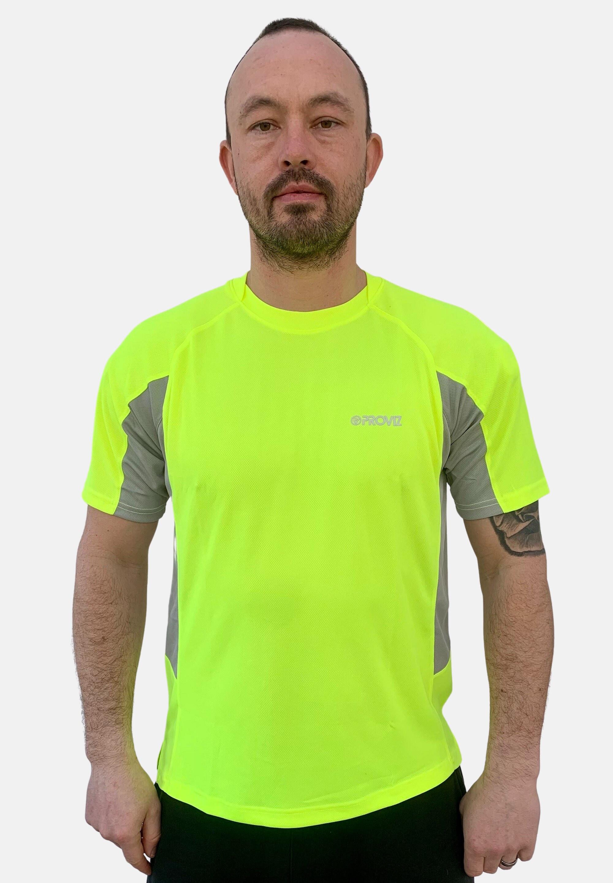 Proviz Classic Mens Sports T-Shirt Short Sleeve Reflective Activewear Top 5/7
