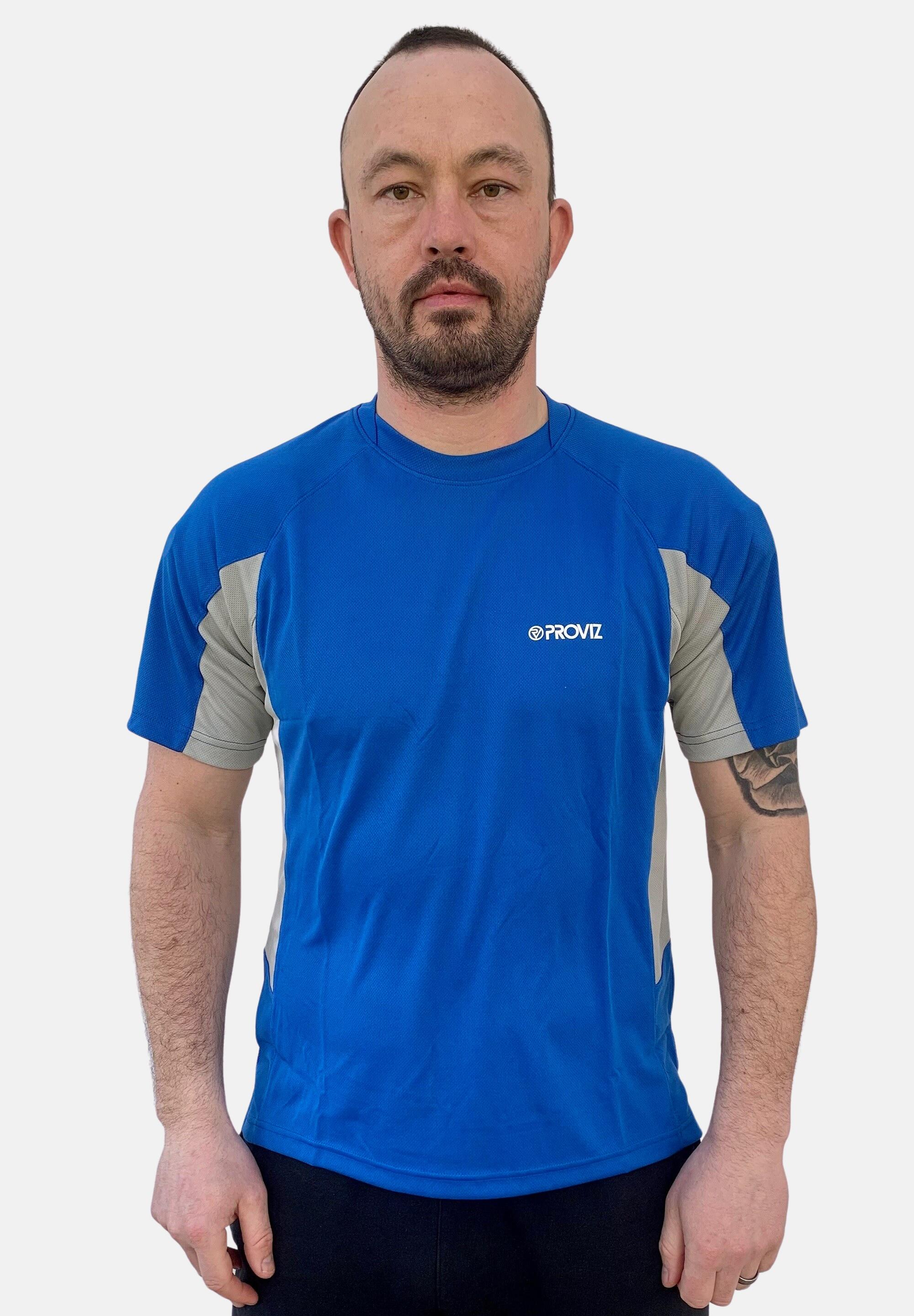 Proviz Classic Mens Sports T-Shirt Short Sleeve Reflective Activewear Top 3/7