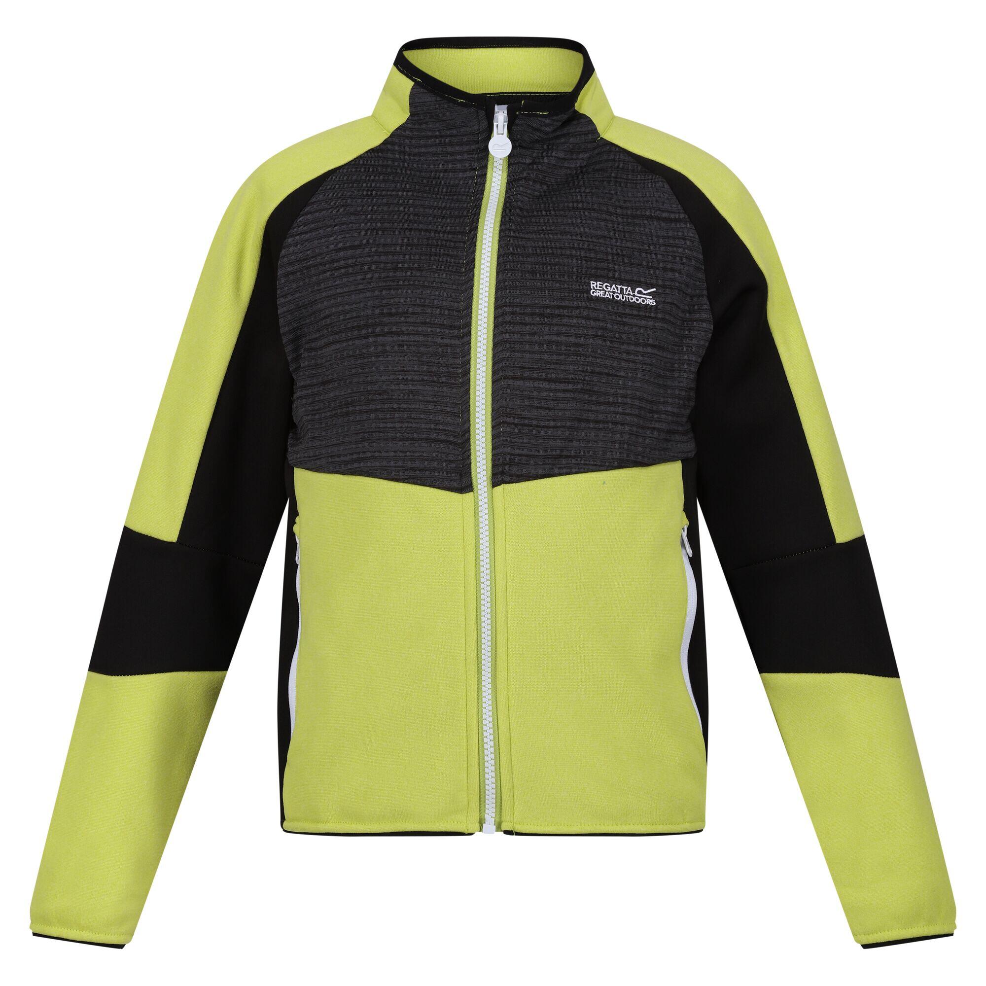 Childrens/Kids Oberon VII Marl Full Zip Fleece Jacket (Green Algae/Black) 1/5