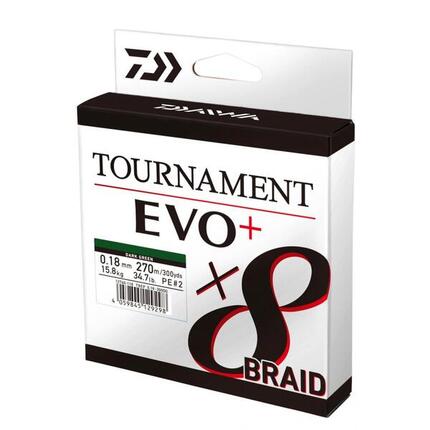 Daiwa Tournament X8 Braid EVO+ Dark Green 135m 0.26 mm 19.80kg