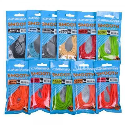 Cresta smooth soft elastic 1.2 mm grey 5 m - witvis elastiek benodigdheden
