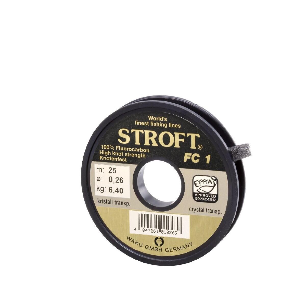 STROFT Stroft Fluorocarbon Nr. 1 0.20 mm  3.6kg - Witvis Gevlochten Lijn