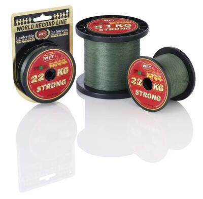 Wft kg strong braid green 300m 0.25 mm 39kg - meerval hoofdlijn