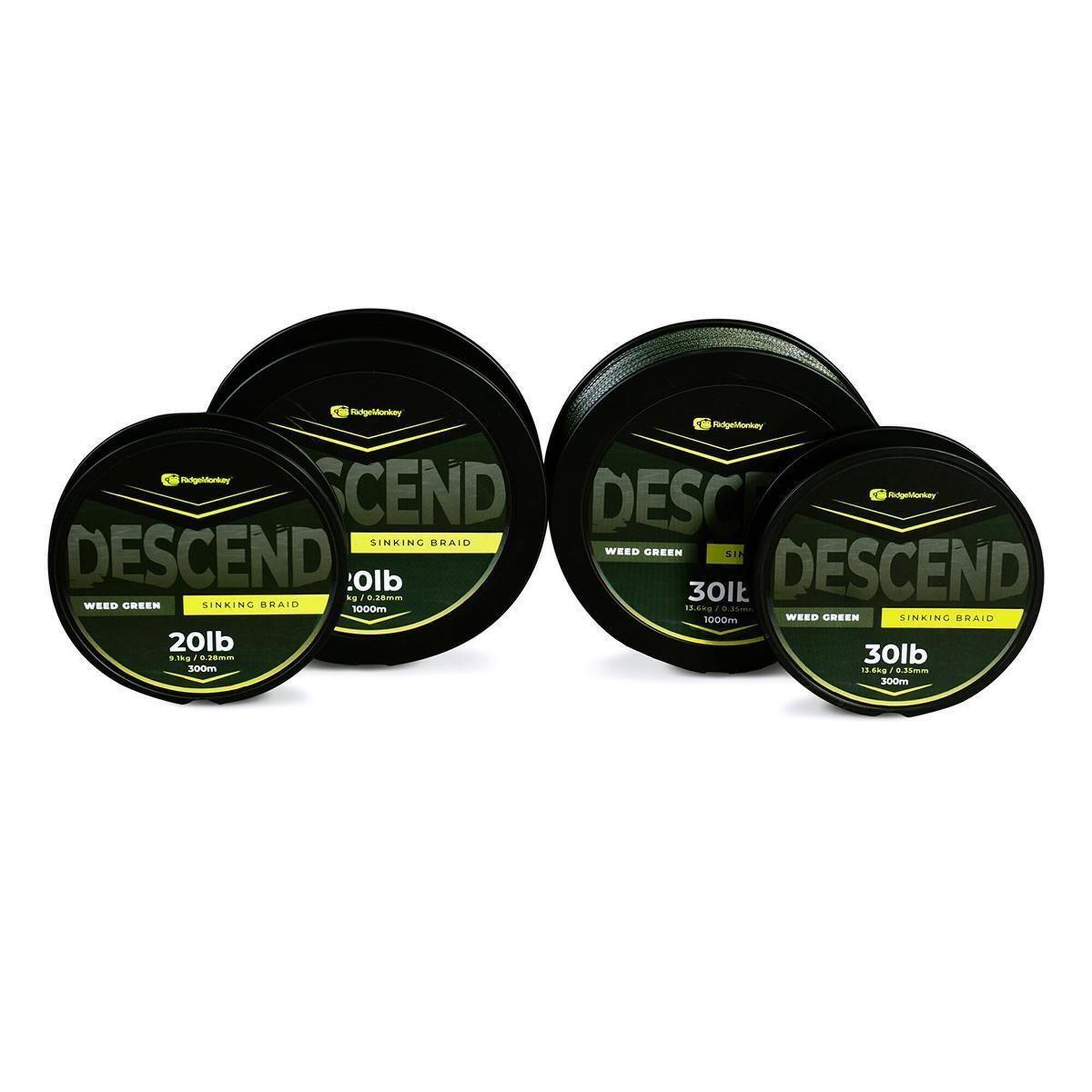 RIDGE MONKEY RidgeMonkey Descend Sinking Braid 0.35mm/30lb 1000m Weed Green