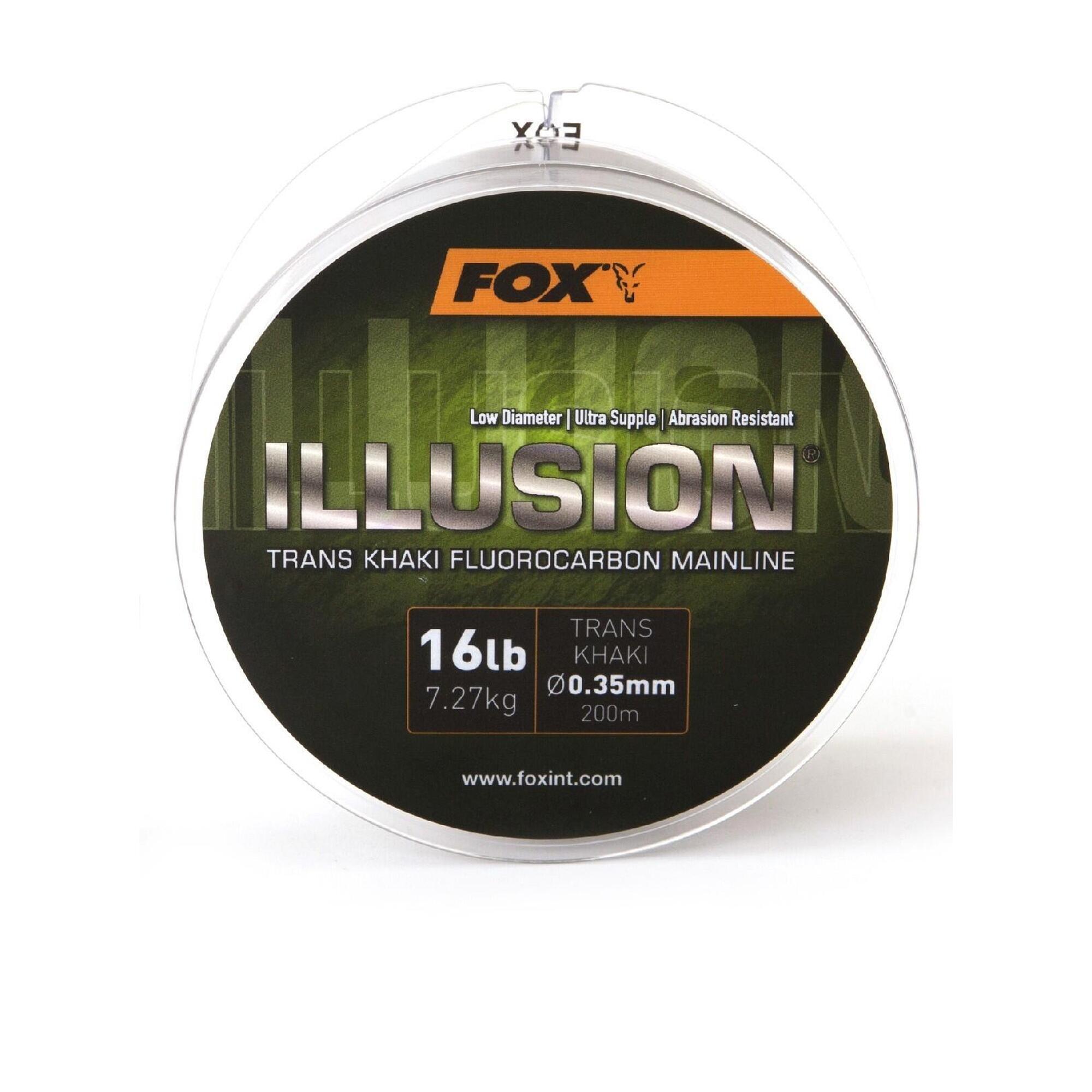 Fox - Fox Illusion Mainline Trans Khaki 0,39 Mm 19 Lbs 200 M - Fil Fluorocarbone - Multicolore - Decathlon
