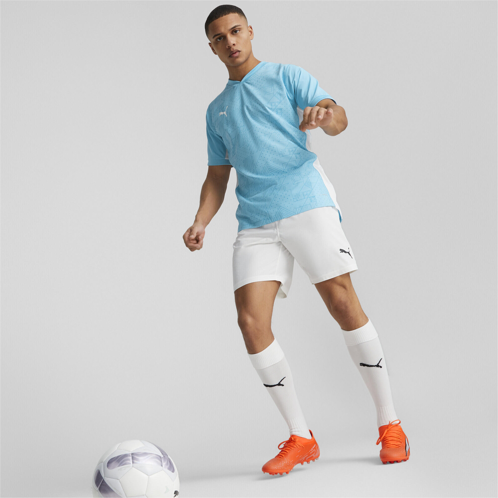 Chaussures de football ULTRA Match MG PUMA Ultra Orange White Blue Glimmer 3/7