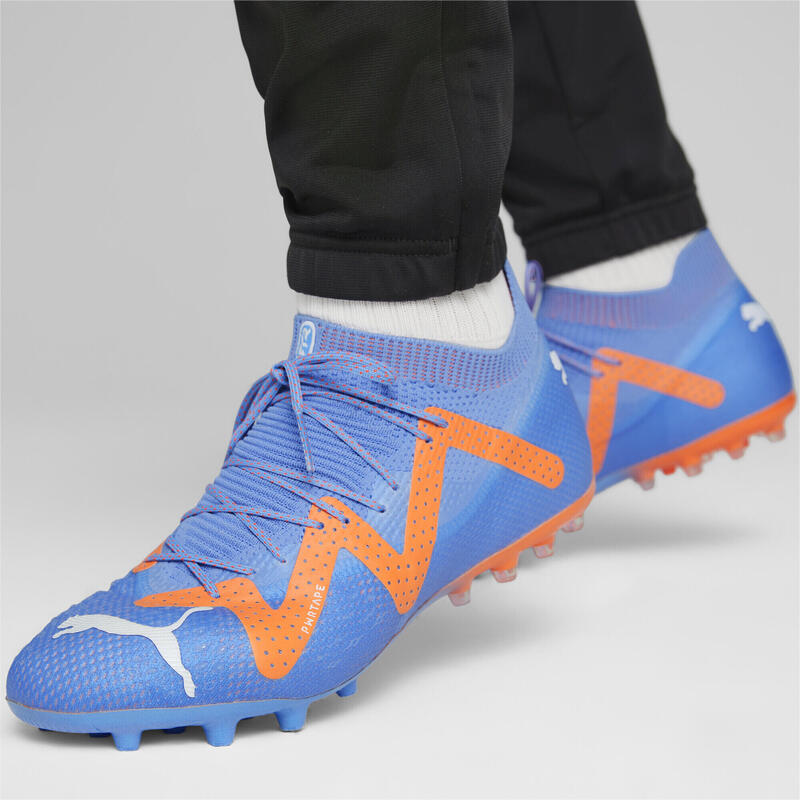 FUTURE ULTIMATE MG Fußballschuhe Herren PUMA Blue Glimmer White Ultra Orange