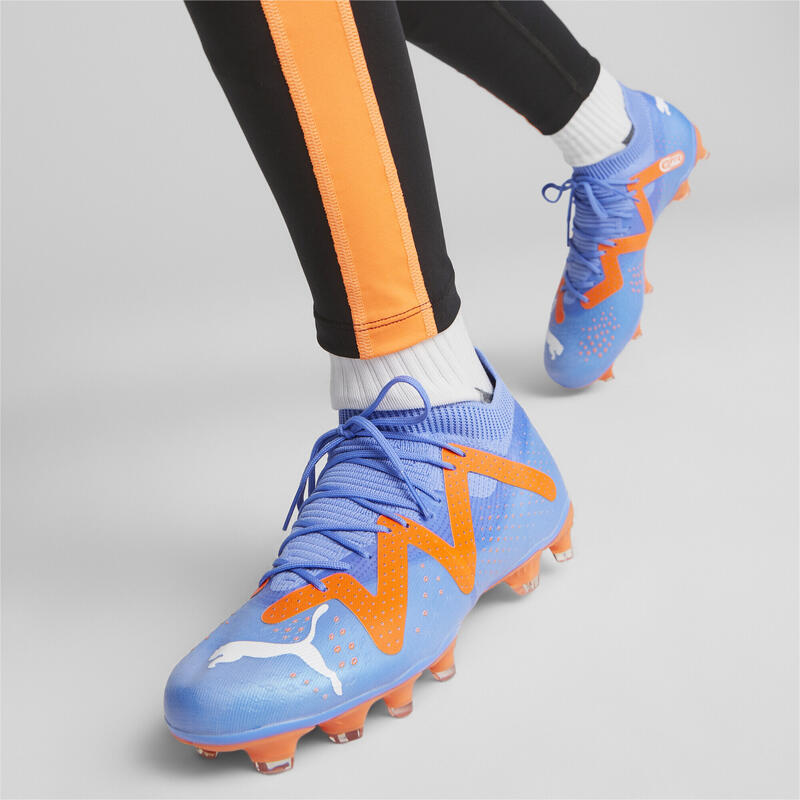 Botas de fútbol Mujer FUTURE Match FG/AG PUMA Blue Glimmer White Ultra Orange