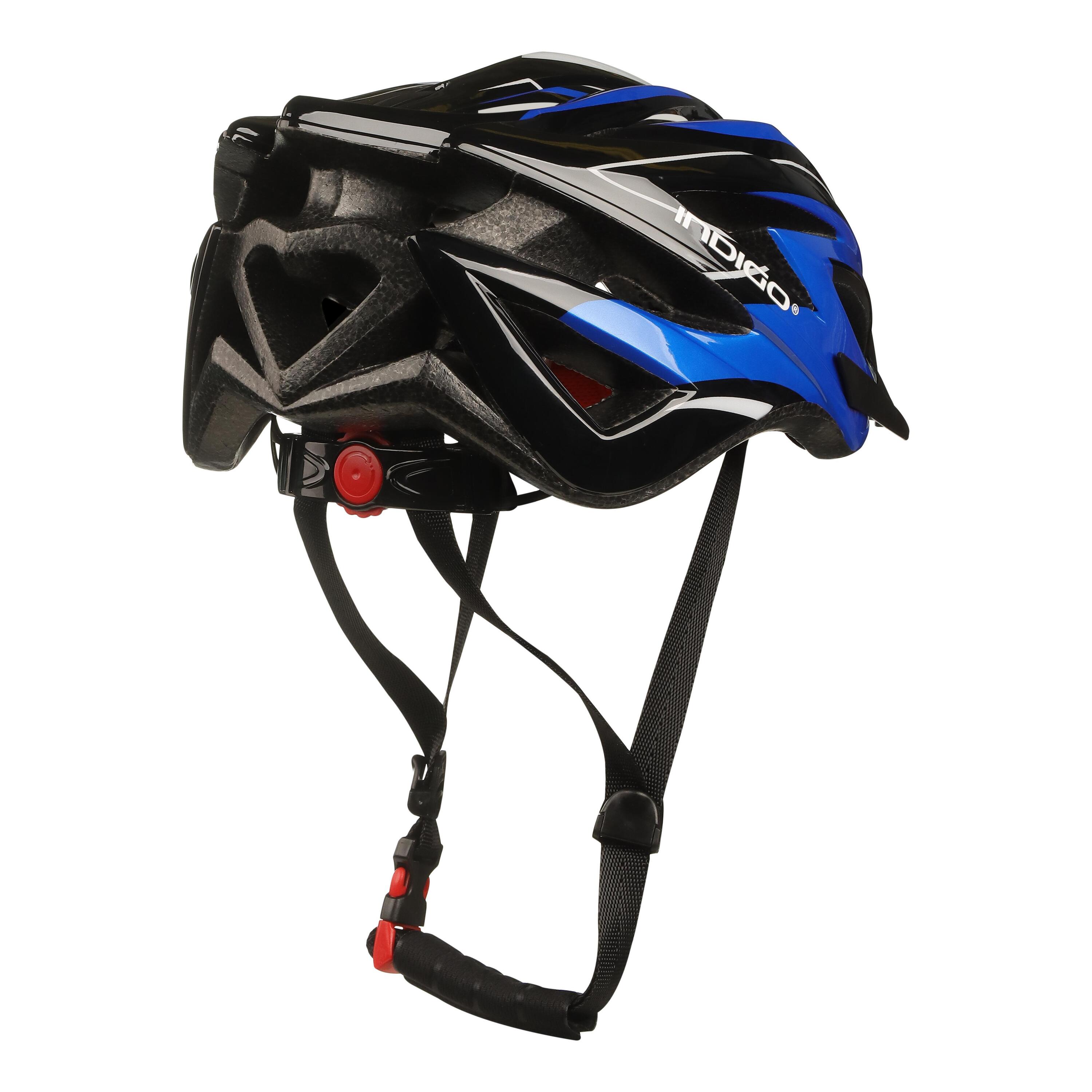 Casco de Bicicleta Adulto con 25 Ventilaciones INDIGO 55-61 cm Blanco-Azul-Negro 2/3