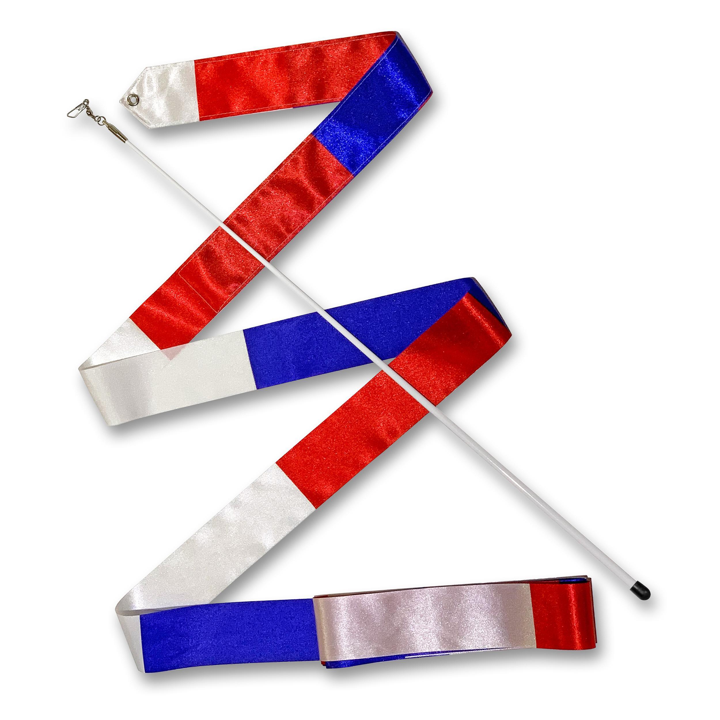 Indigo Sports - Ruban Pour Gymnastique Rythmique Avec Baguette 56 Cm Indigo 4,0 M - Ruban Gymnastique - Blanc|rouge - Taille Unique - Decathlon