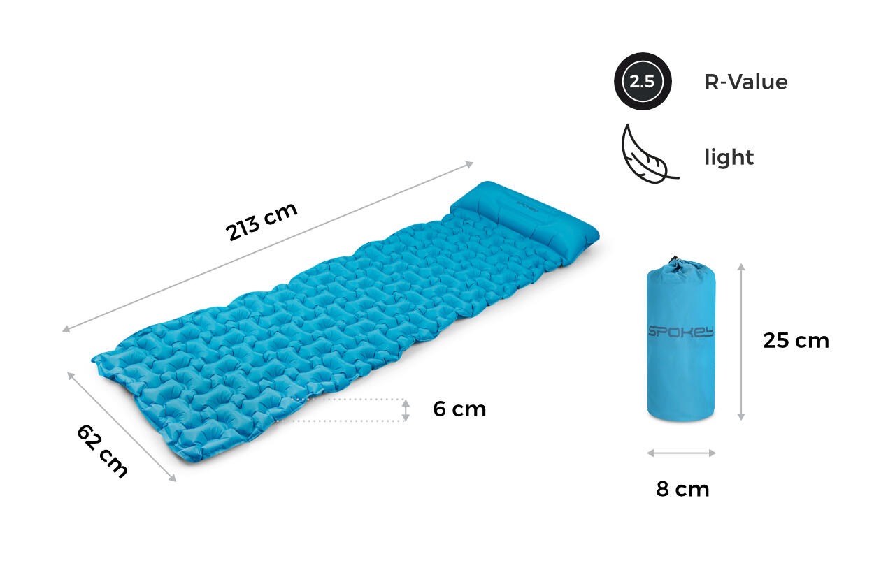 Colchoneta ultraligera de trekking Spokey AIR BED 213 cm 6/7